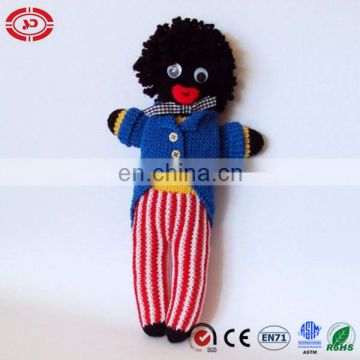 Boy knitted material stuffed cotton black golliwog doll