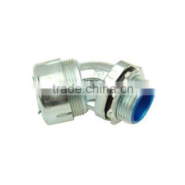 galvanized flexible conduit adapter for 45 degree with zinc alloy connector