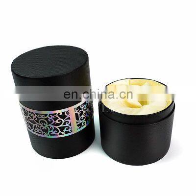 Black luxury custom laser cutting perfume box paper packaging