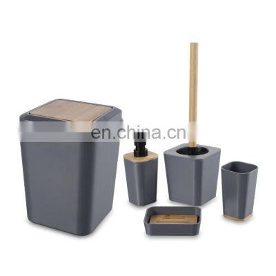 European Style bamboo bathroom accessories set and  bathroom accessories in black complete bathroom accessory set