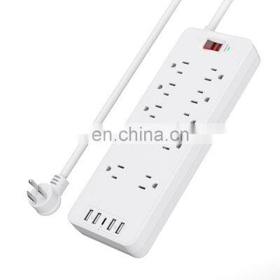 Safety Germany Multiple 4 Outlet Power Strip Socket 4 Outlet with Dual USB Ports and Retractable Cord