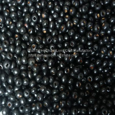 The manufacturer directly supplies small black wood beads 4mm wood beads, scattered colored wood beads, wooden round balls, wooden half hole beads