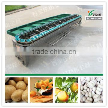 Vegetable and fruit sorting machine according to the weight