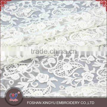 Made in China hot sale and cheaper net embroidery embroidered lace tulle fabric design for bridal