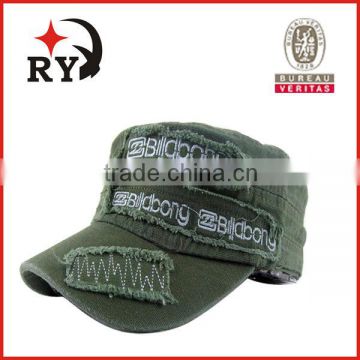 2013 washed flat-topl cap with applique for kid