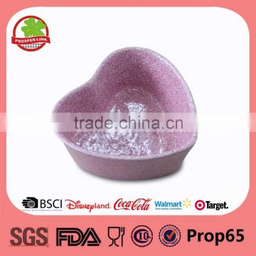 Red Color Heart Shape Ceramic Marble Finish Bowl