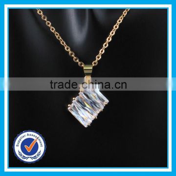 Cheap wholesale new model saudi gold necklace chain zircon crystal nacklace