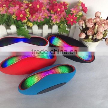 2016 new products in china pusle led light portable colorful wireless olive shape speaker bluetooth for iphone 6