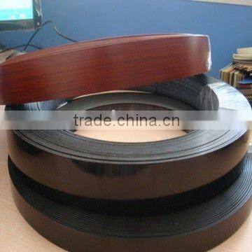 Grade A raw material extrusion 2*20mm wood grain color pvc edge banding for furniture