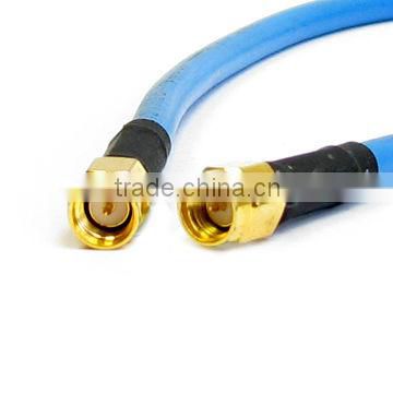 pigtail, cable assembly, SMA male to SMA male with semi flex cable blue jacket