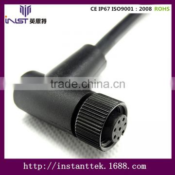 INST M12 right angle 8pin waterproof connector