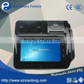 M680 high resolution android countertop pos with customized logo/7 inch 3g gprs touch screen msr pos terminal for retail