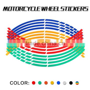 Reflective wheel stickers for motorcycle rim stripes 18 inches decoration