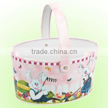 New design hot selling Nice-Can Small Metal Cartoon Cute Tin Bucket with Handle For Children