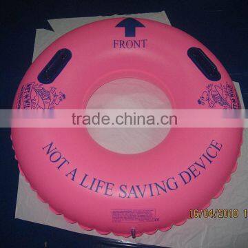 custom design pink cold-resistant inflatable snow tubes, inflatable round snow tube