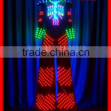 Full color change led costume for walk stitle led costume robot,event stage light up led suit