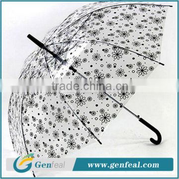 23 inch ladies clear transparent umbrellas promotional customized design