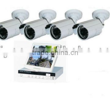 DVR-6414KS 10.1inch LCD monitor 4CH H.264 DVR +CCTV Surveillance Security ccd cameras System Kit