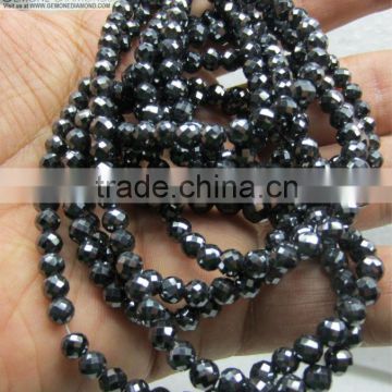 HIGH QUALITY SUPER BLACK LOOSE MOISSANITE FACETEDE BEADS NECKLACE/CHAIN