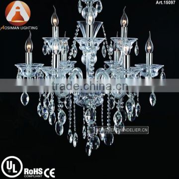 9 Light Small Crystal Lamp with Clear Crystal