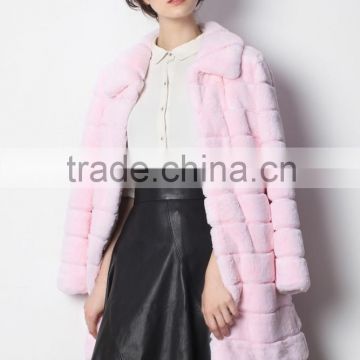 Hot Selling Real Rex Rabbit Fur Coat for Elegant Ladies with Cheap Price