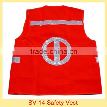 red high visible polyester reflector safety vest