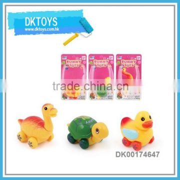 Kids Funny Playing Wind Up Toys Plastic Little Animals With Wheel
