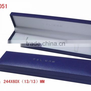 Blue color packaging box for necklace with hot stamping logo