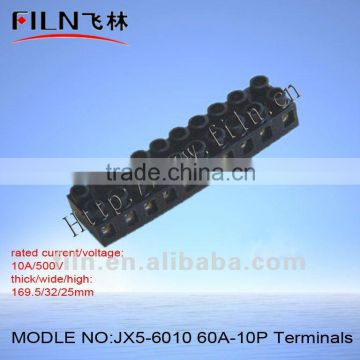 low voltage terminal block JX5-6010 60A-10P