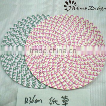 colored paper straw round placemat