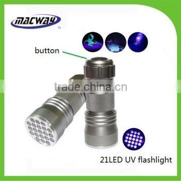 21LED cheap aluminum UV flashlight
