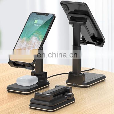 Fast charging phone stand foldable portable wireless charger