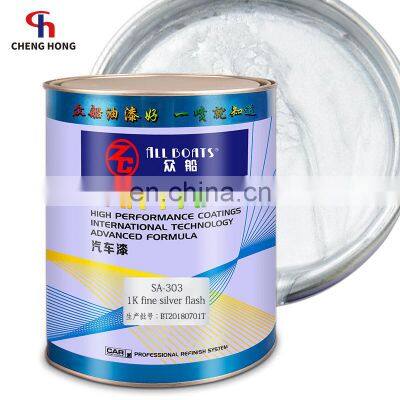 factory Automobile body refinish car spray paint Fine Sparkle Silver 1k metallic colors auto coating