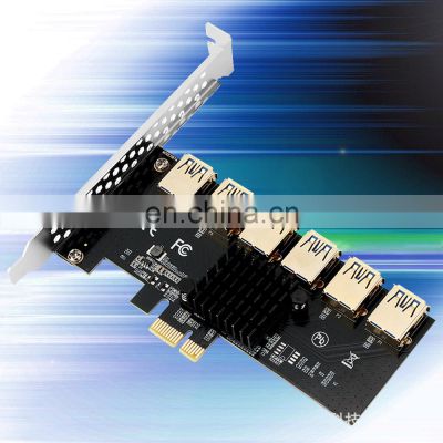 Pciex1 One Drag Six Usb3.0 Video Adapter Card External Video Adapter Board Gold Plated Pci-e 1 To 6 Expansion