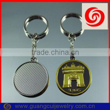 Fashion zinc alloy custom keychain gold with logo