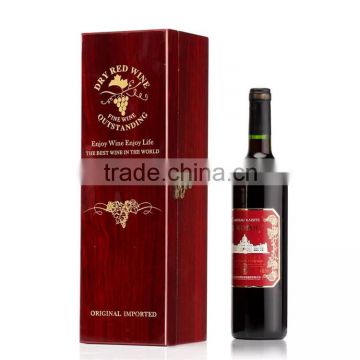 handmade dark red wooden wine box accept wholesale custom logo
