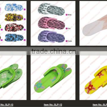 Wholesale pink/white/yellow/red Hotel Disposable Foam Pedicure Slippers Multi Color Flip Flop Salon Nail Spa