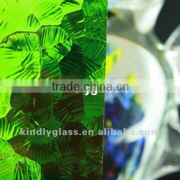 6mm Green ripple rolled glass