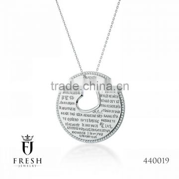 Fashion 925 Sterling Silver Necklace - 440019 , Wholesale Silver Jewellery, Silver Jewellery Manufacturer, CZ Cubic Zircon AAA