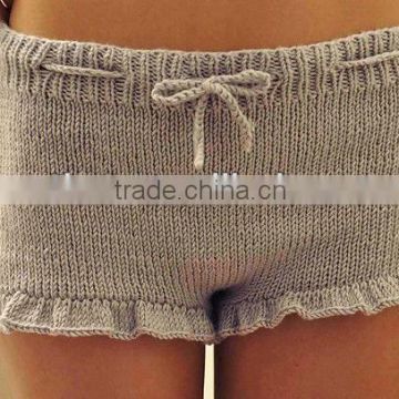 Gorgeous Shorties Yarns Handmade Knitting Ruffle Shorts with Drawstring