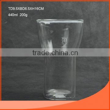 440ml cheap double wall glass cup
