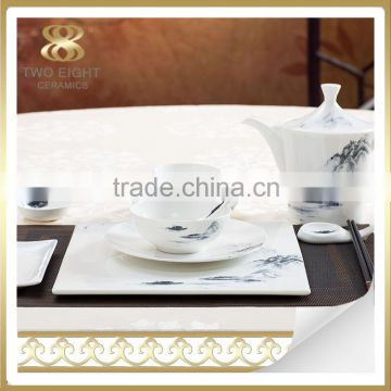 Luxury fine china ceramic decal dinner set made in china