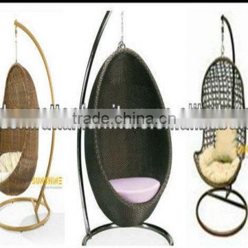 Chinese manufacturer -wicker ratan hanging egg chairs