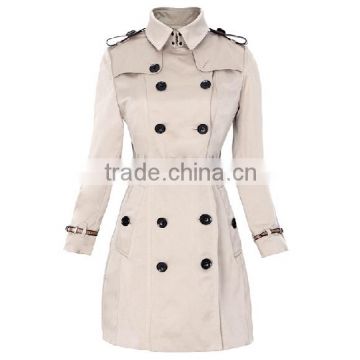 hot sell Basic self-confidence mid-thigh length modern trench coat women, elegant woman clothes branded woman