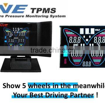 Real time tire pressure detecting gauge for bus