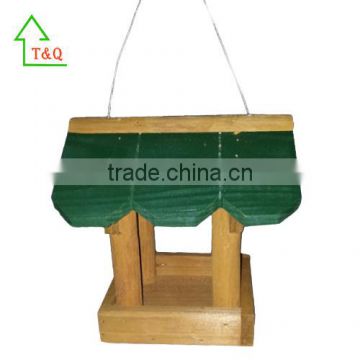 Top-Selling Natural fir Wood Wooden Peanut Feeder with green roof