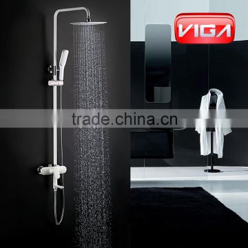 White/Black/Chrome shower column set with ABS shower head