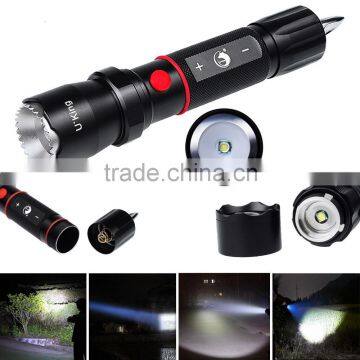 ZQ-X984 XML-T6 5000LM 5 Modes Focusing Waterproof Portable Flashlight Black