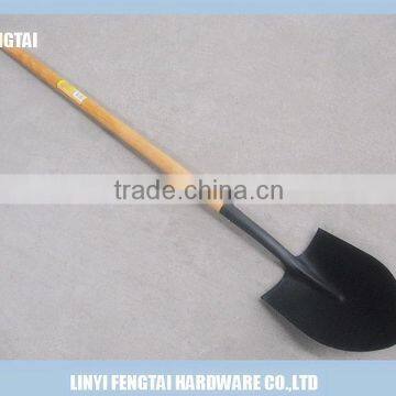 S518 Heavy Duty Round Wooden Handle Shovel