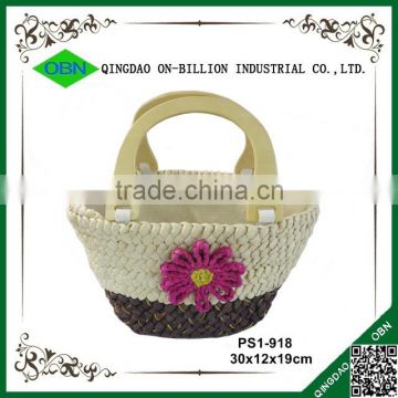 Beautiful maize straw woven beach basket